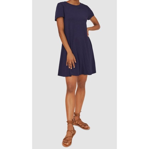 RILEY & RAE Navy Stretch Crew Neck Above the Knee Shift Dress - XS - Picture 1 of 2